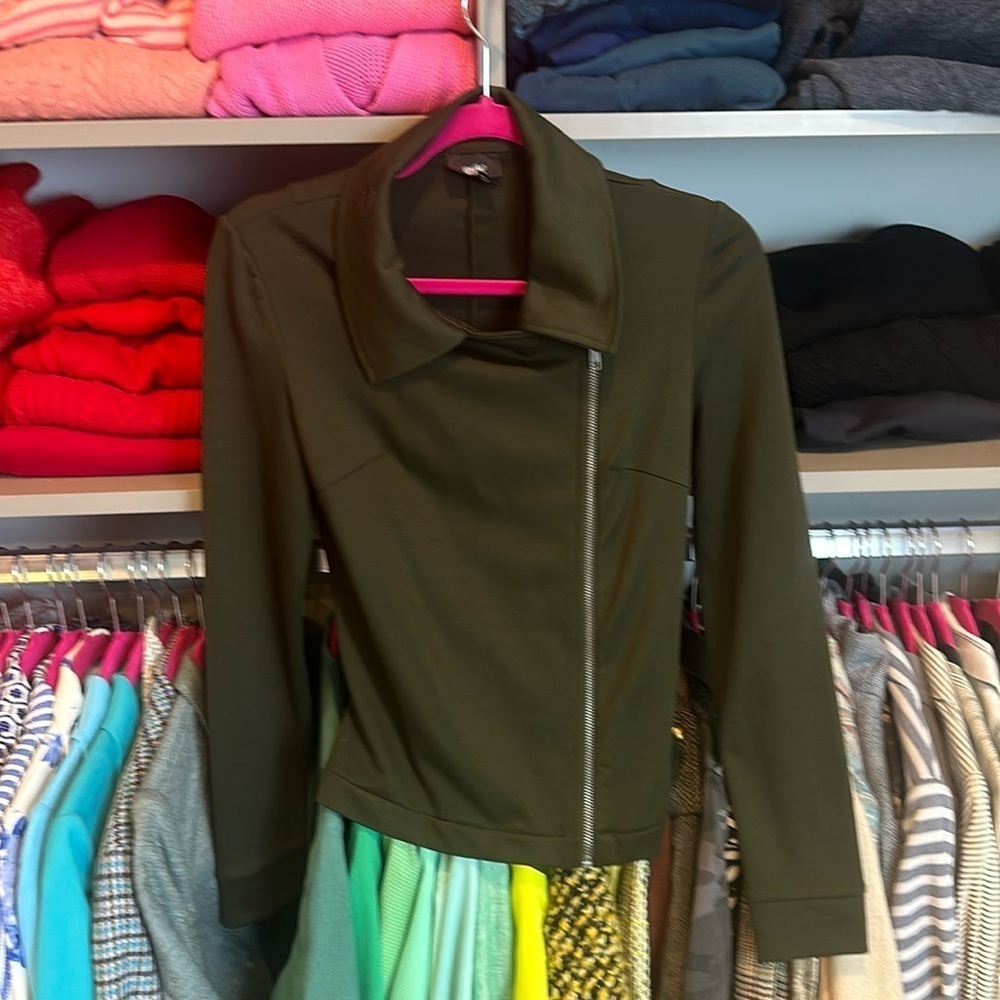Mossimo Supply Co olive colored Moto blazer size XS